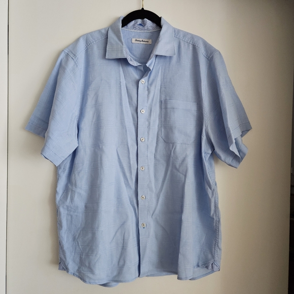 Tommy Bahama Men's Costa Tautira Stretch-Linen Camp Shirt Blue Size Large - Picture 3 of 11